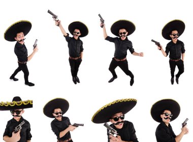 Şapkalı komik bir Meksikalı.