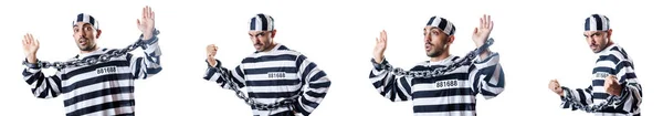 Convict criminal in striped uniform — Stock Photo, Image