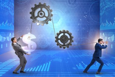 Mekanizma çekme ve dolar yükselterek işadamı