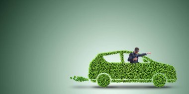 Elektrikli otomobil konsepti yeşil çevre kavram