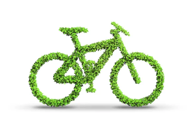 Bicicleta verde no conceito de transporte - renderização 3d — Fotografia de Stock
