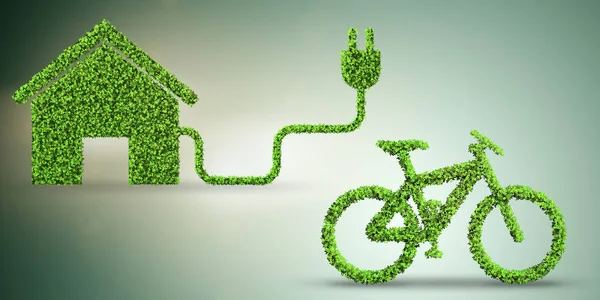 Ciclo verde nel concetto di trasporto - rendering 3d — Foto Stock