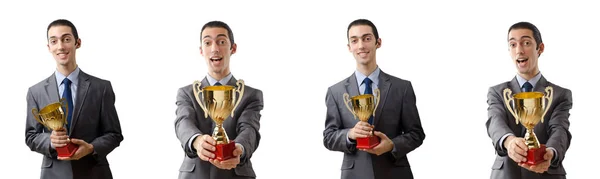 Collage de hombre de negocios recibiendo premio —  Fotos de Stock