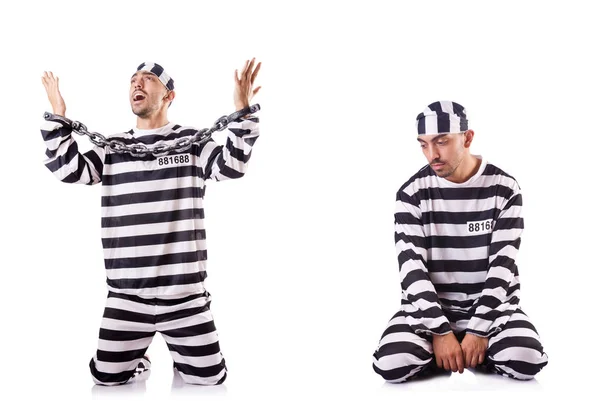 Veroordeelde crimineel in gestreept uniform — Stockfoto