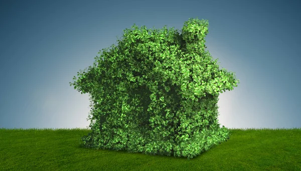 Concepto de casa de energía verde - 3d renderizado — Foto de Stock