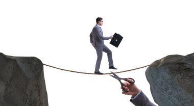 İş adamı ip cambazının altında ipi kestim.