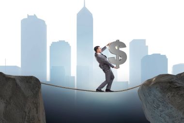 İş adamı sıkı bir ipte yürüyor