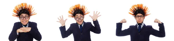Zabawny człowiek z fryzurą irokeza — Zdjęcie stockowe