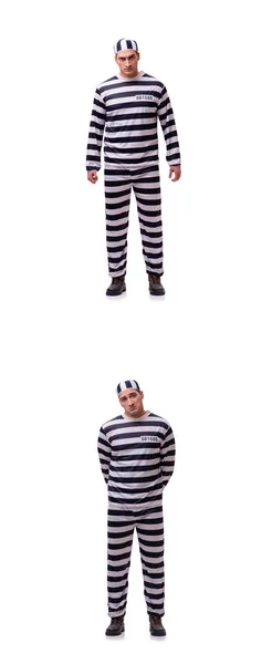 Muž vězeň izolované na bílém pozadí — Stock fotografie