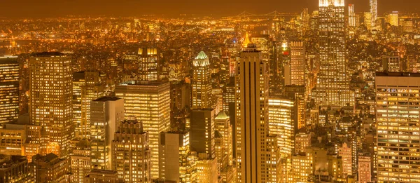 View of New York Manhattan during sunset hours — Stock Photo, Image