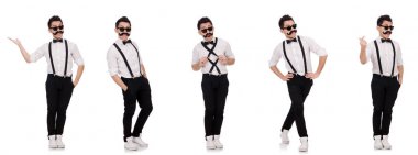 Pozitif delikanlı üzerinde beyaz izole