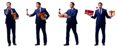 Evlilik teklifi yapan bir adamın romantik konsepti.