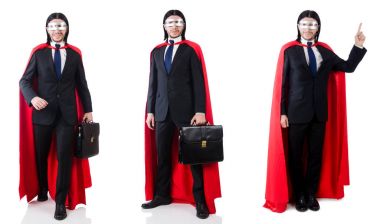 adam beyaz izole kırmızı kaplı