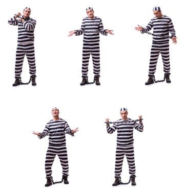 Beyaz arka plan üzerinde izole adam mahkum