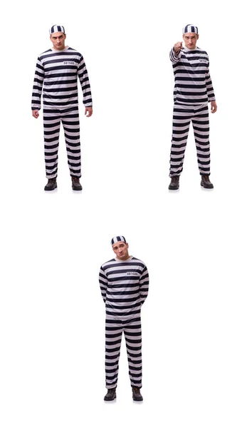 Mann Gefangener isoliert auf weißem Hintergrund — Stockfoto