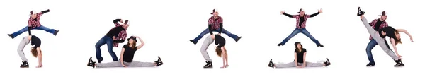 Pair of dancers dancing modern dances — Stock Photo, Image