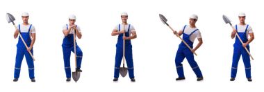 Kürekli tamirci beyazı izole etti.