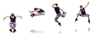 Beyaz arka plan üzerinde izole dansçı