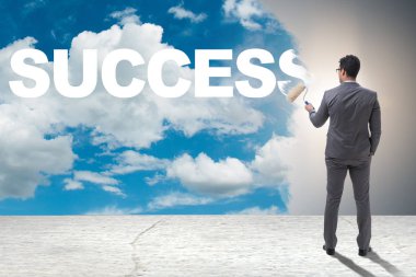 İşadamı iş kavramı içinde boyama