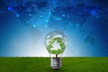 Ampul yeşil çevrede kavramı - 3d render