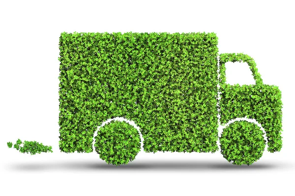 Concetto di auto elettrica nel concetto di ambiente verde - rendering 3d — Foto Stock