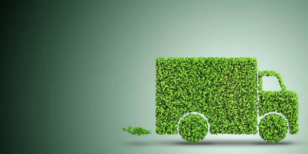 Concetto di auto elettrica nel concetto di ambiente verde - rendering 3d — Foto Stock