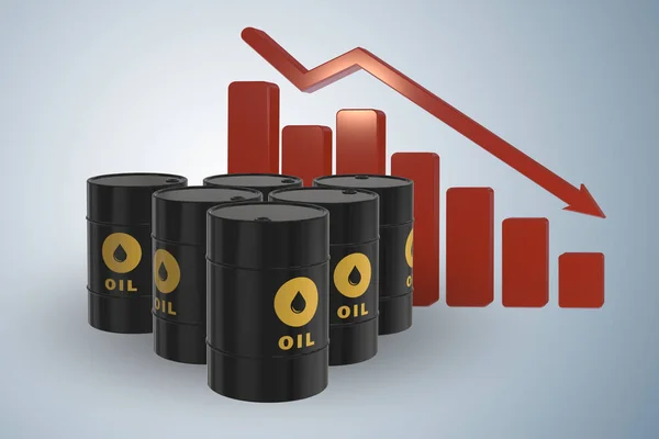 Conceito de preços do petróleo - renderização 3d — Fotografia de Stock