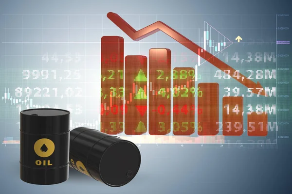 Концепция цен на нефть - 3 рендеринг — стоковое фото