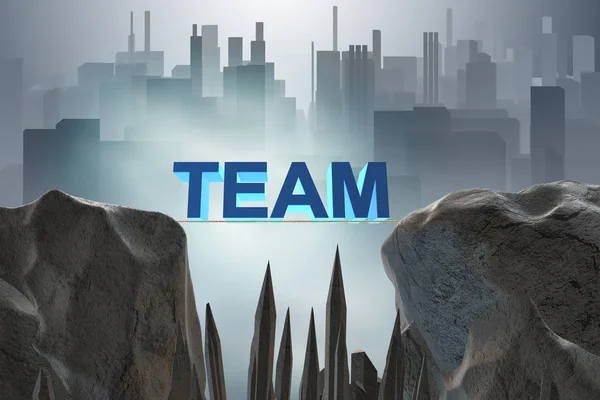 Teamwork concept with team bridge 3d rendering — Stock Photo, Image