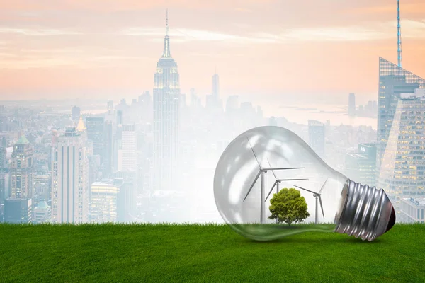 Gloeilamp in alternatieve energie concept - 3d rendering — Stockfoto