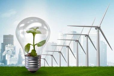 Alternatif enerji kavramı yel - 3d render