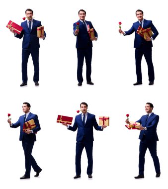 Evlilik teklifi yapan bir adamın romantik konsepti.