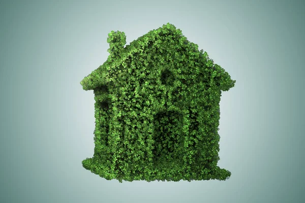 Πράσινο ενεργειακό σπίτι έννοια - 3d rendering — Φωτογραφία Αρχείου