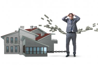Mortgage borç finansmanı konsepti işadamı