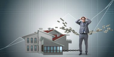 Mortgage borç finansmanı konsepti işadamı