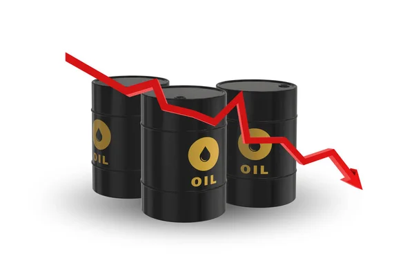 Pojem ceny ropy na bílém - 3d vykreslování — Stock fotografie