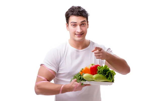 Hombre en concepto de alimentación saludable — Foto de Stock