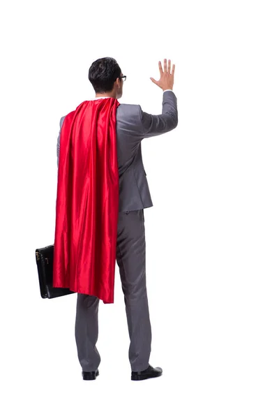 Superheld zakenman geïsoleerd op witte achtergrond — Stockfoto