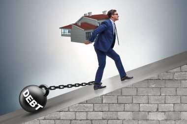 Mortgage borç finansmanı konsepti işadamı