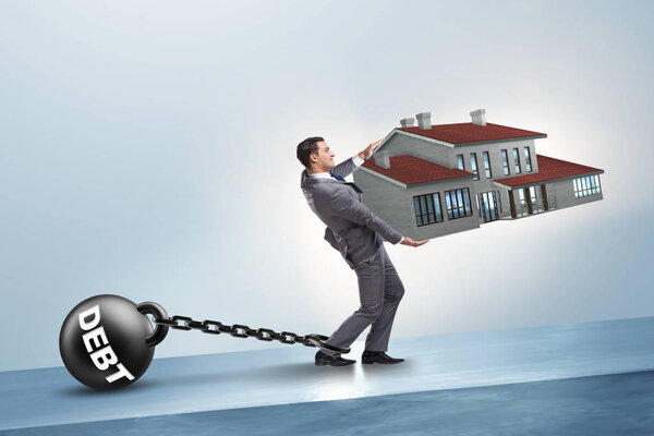 Бизнесмен в концепции ипотечного кредитования