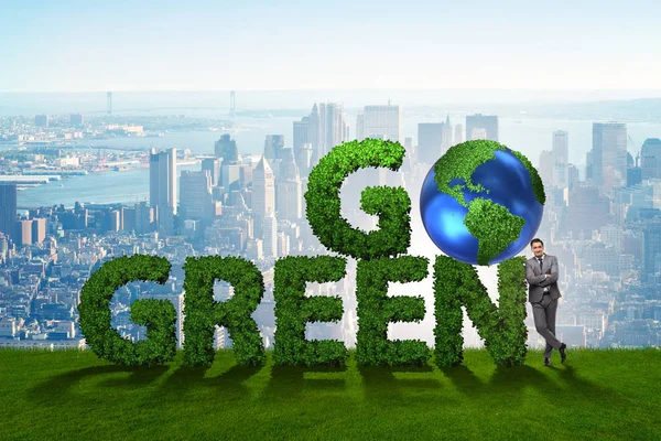 Go Green concetto ambientale con lettere — Foto Stock