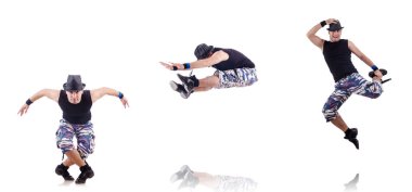 Beyaz arka plan üzerinde izole dansçı