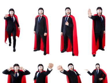 adam beyaz izole kırmızı kaplı