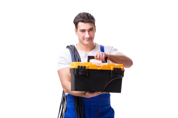 Homem fazendo reparos elétricos — Fotografia de Stock