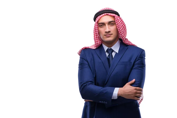 Homme d'affaires arabe isolé sur le fond blanc — Photo