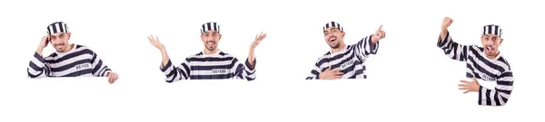 Convict criminal in striped uniform — Stock Photo, Image