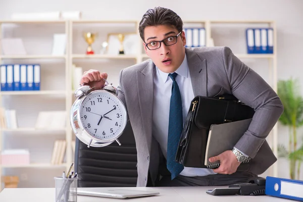 Businessman rushing in the office — Stock Photo, Image