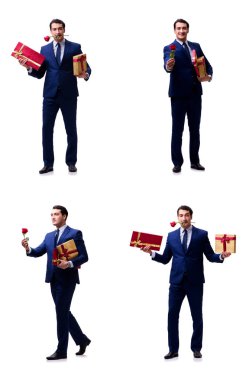 Evlilik teklifi yapan bir adamın romantik konsepti.