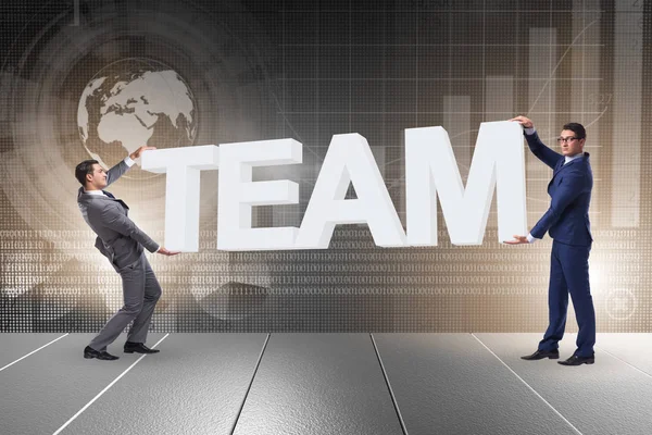 Geschäftsleute halten Wort im Teamwork-Konzept — Stockfoto
