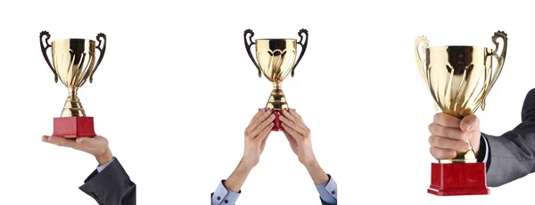 Collage de hombre de negocios recibiendo premio — Foto de Stock